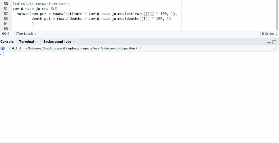 Executing mutates on our combined datasets